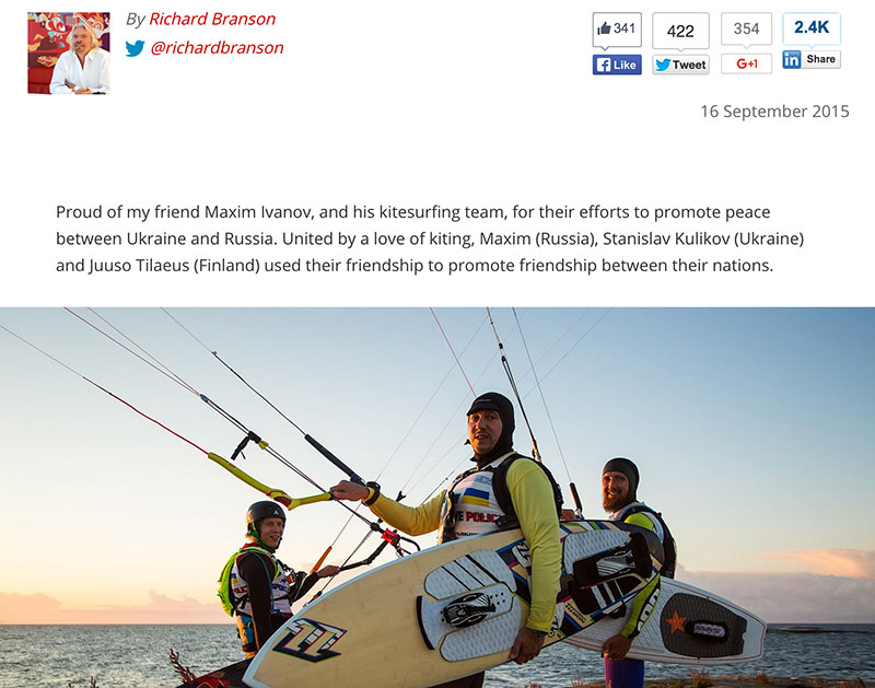 Sir Richard Branson blog on russia world record crossing