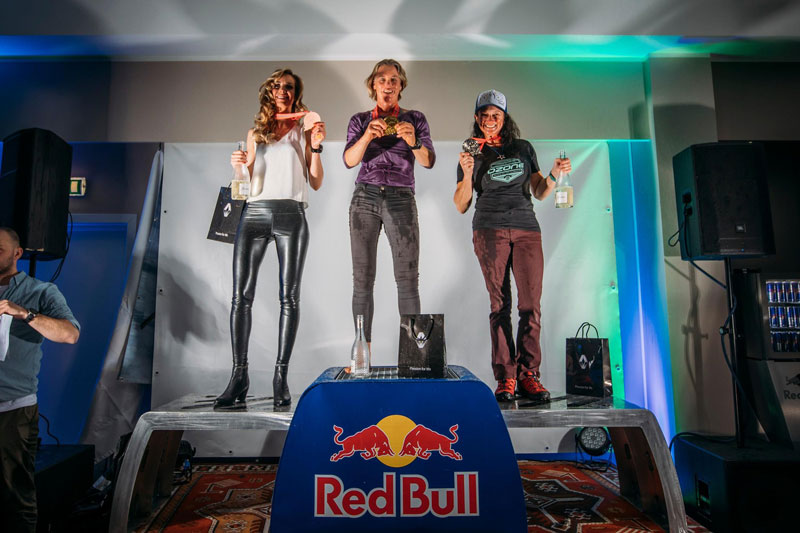 Red Bull Ragnarok 2019 women's ski podium