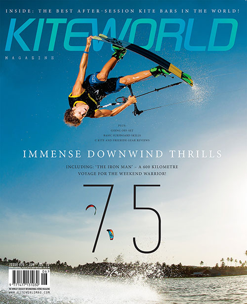 Kiteworld kitesurfing magazine cover issue #75
