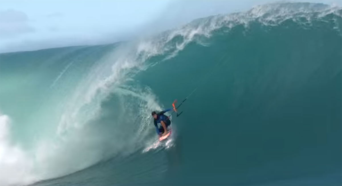 Keahi de Aboitiz big wave in Cabrinha's A Year To Remember Video