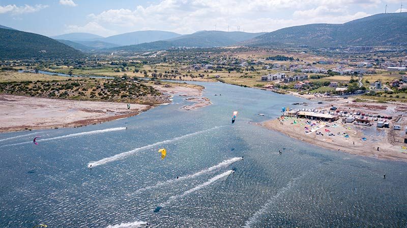 Kitesurfing at Gokova, Turkey